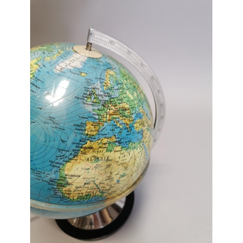 52 - World globe in the form of a desk lamp. { 37cm H X 26cm Dia }.