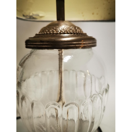 13 - Good quality glass and silver plate Laura Ashley table lamp with shade. (needs rewiring). { 55 cm H ... 