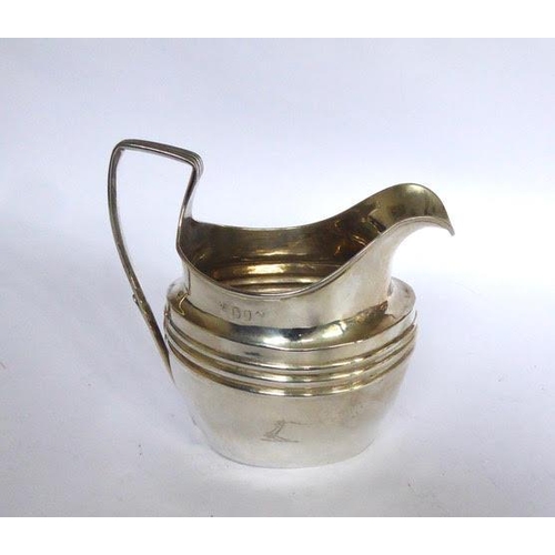 10 - Georgian Irish silver oval milk jug. Height: 5. Weight: 6ozs. Dublin c. 1805 by Daniel Egan.