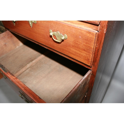 58 - Fine Irish Georgian mahogany tall-boy chest of 8 graduated drawers standing on bracket feet  70 W x ... 