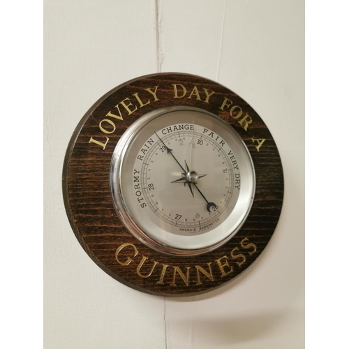 1950s oak Lovely Day For A Guinness advertising barometer {2... | Barnebys