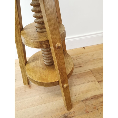 2 - Good quality pine artist revolving stool {73 cm H x 40 cm Dia.}.