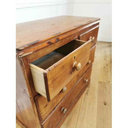 6 - 19th C. stripped pine chest of drawers with two short drawers over two long drawers {87 cm H x 96 cm... 
