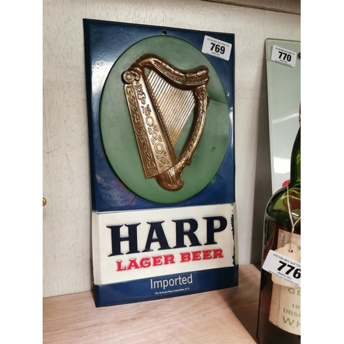 1970's Harp Lager Beer plastic advertising sign { 40cm H X 2... | Barnebys