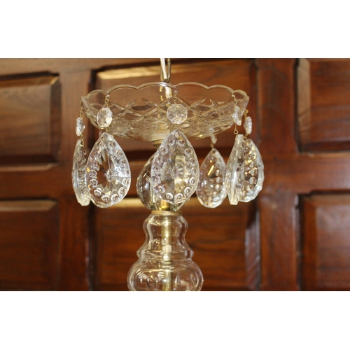 17 - Eight branch crystal chandelier {90 cm H x 80 cm Dia.}.