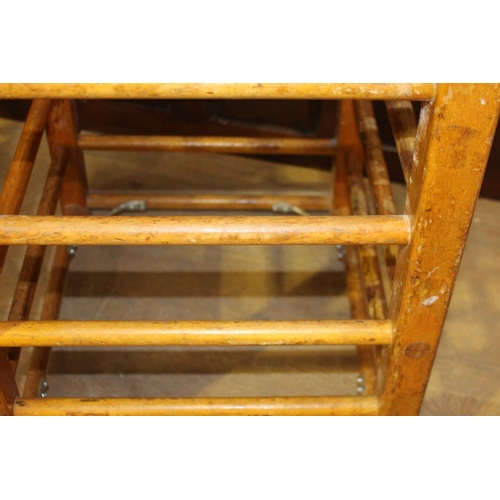 32 - Pair of vintage gym horse stools {79 cm H x 51 cm W x 51 cm D}.