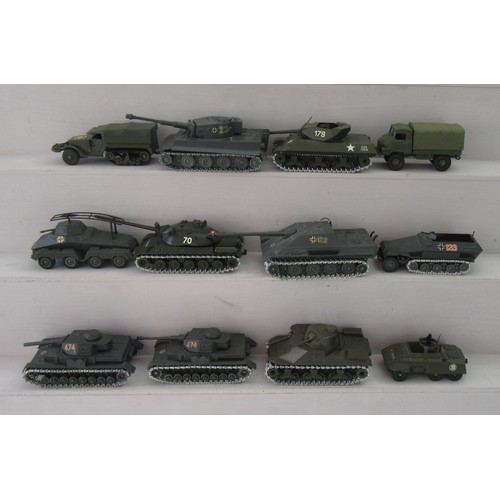 36 - SOLIDO MILITARY UNBOXED models to include 209 Char Blinde, Combat Car M20 and others. Generally Exce... 