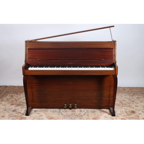 10 - A LINDNER MAHOGANY CASE APARTMENT PIANO 109cm (h) x 138cm (w) x 54cm (d)