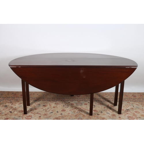 12 - A GEORGIAN DESIGN MAHOGANY HUNT TABLE the oval hinged top raised on square moulded legs 77cm (h) x 1... 