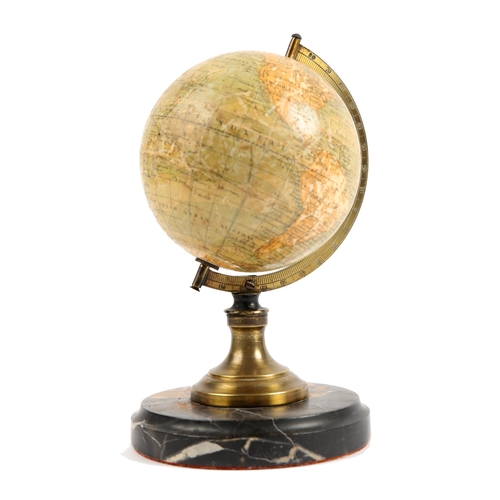 42 - Circa 1890 A French terrestrial desk globe by E. Bertaux, Paris, the 4