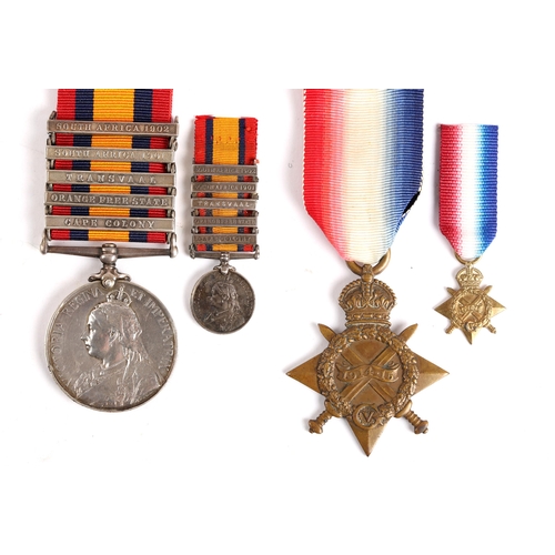 51 - Connaught Rangers, Queen's South Africa Medal with five clasps for South Africa 1901, South Africa 1... 