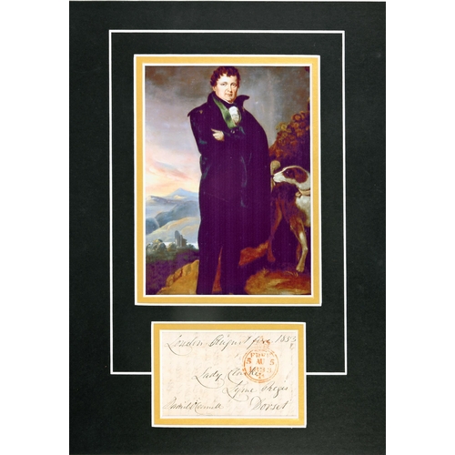 24 - 1833 (August 5) Daniel O'Connell signed Freepost wrapper. Addressed to Lady Clarke,  Lyme Regis, Dor... 