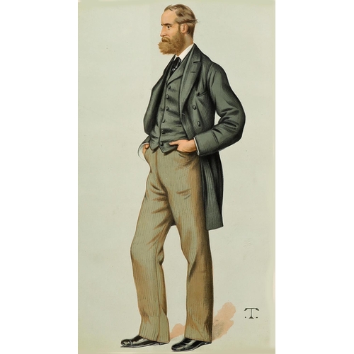38 - Charles Stewart Parnell, MP, 'Anti-Rent', a coloured Vanity Fair caricature of Parnell published 11t... 