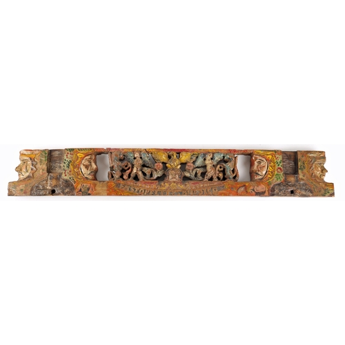 47 - 19th century carved and painted hardwood frieze, 'Fastorelli Omedico', 35
