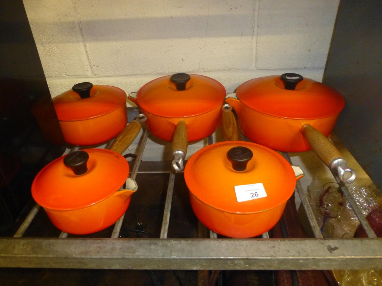 5 PIECE LE CREUSET POT SET