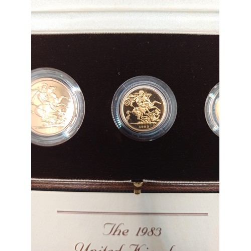 3 - The 1983 United Kingdom Gold Proof Collection consisting of a Gold 22ct Two Pound/Double Sovereign, ... 