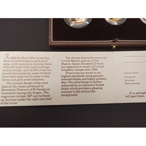 3 - The 1983 United Kingdom Gold Proof Collection consisting of a Gold 22ct Two Pound/Double Sovereign, ... 