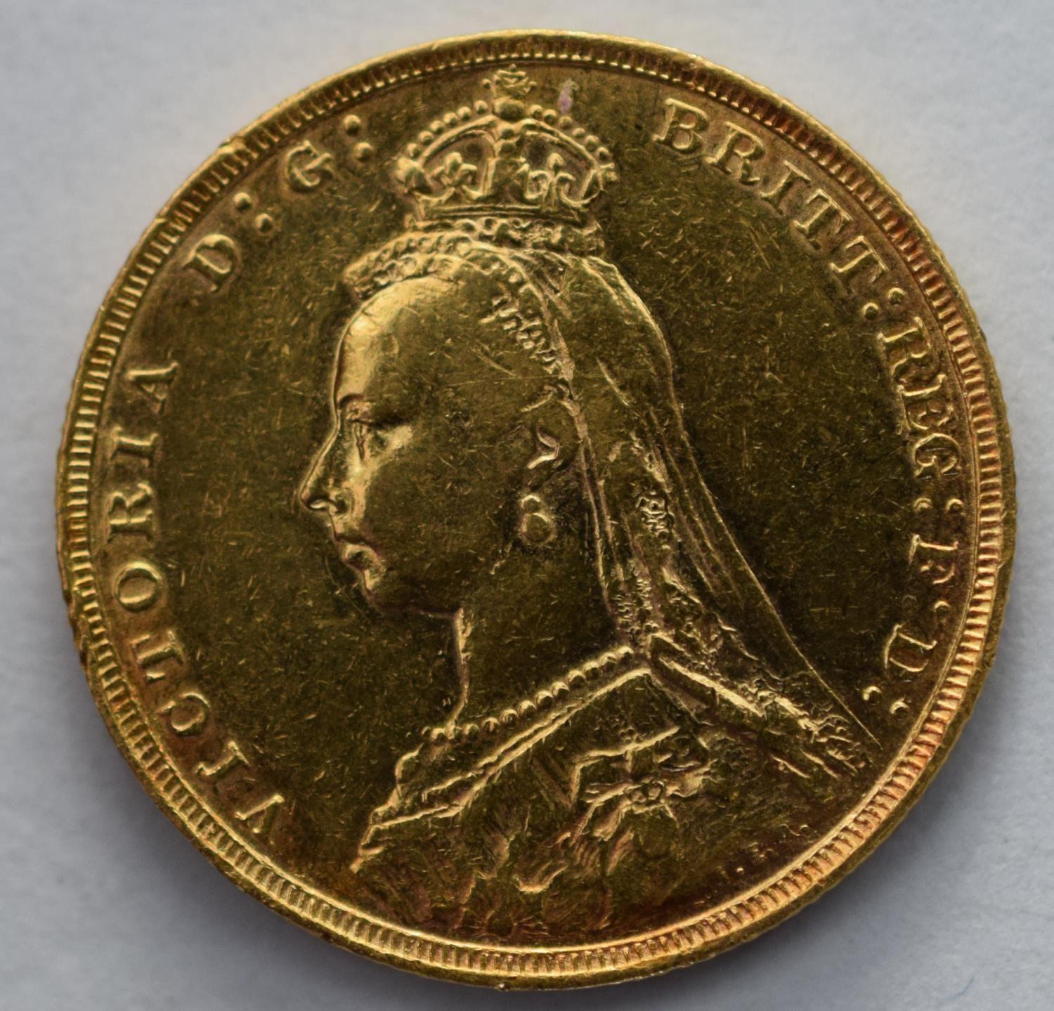 Full British Sovereign Queen Victoria year 1892 London Mint