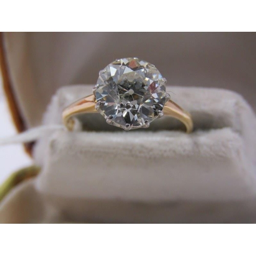 470 - 18ct YELLOW GOLD DIAMOND SOLITAIRE RING, outstanding old cut diamond in 12 claw setting, stone appro... 