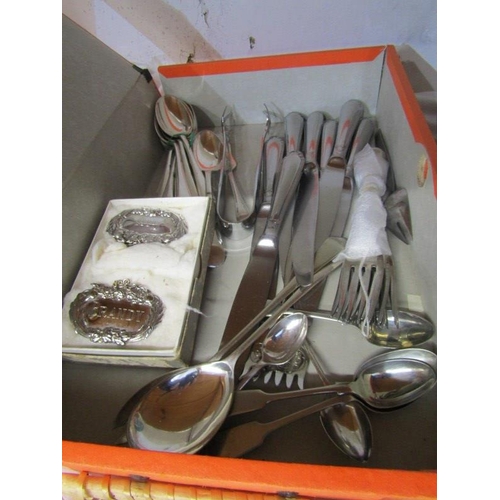 24 - CUTLERY, Kings pattern part canteen of cutlery & box of other assorted cutlery