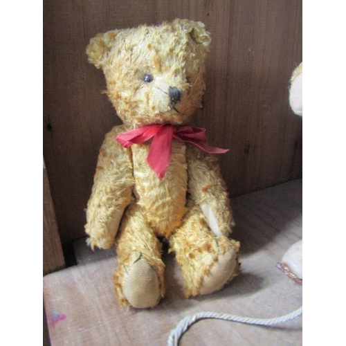 36 - TEDDY BEARS, vintage gold plush jointed 9