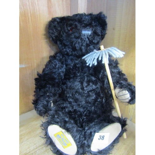 38 - TEDDY BEARS, Merrythought black plush limited edition 