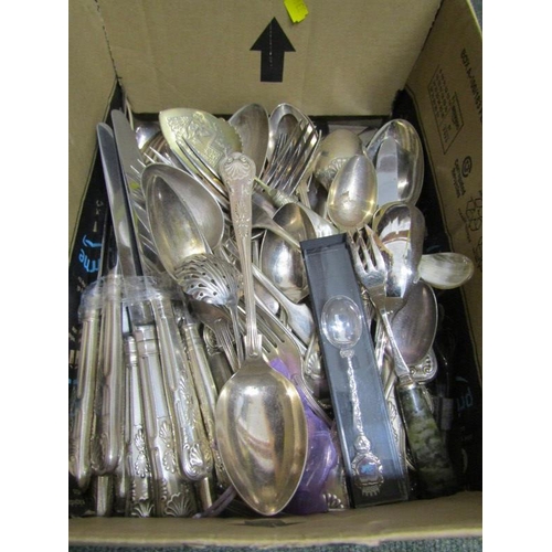 42 - CUTLERY, collection of Kings pattern cutlery & other silverplate cutlery