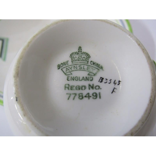38 - ART DECO, Aynsley part tea service of 5 trios, bread plate, milk jug and sugar bowl, pattern no 3545