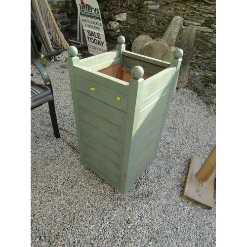 506 - PAINTED WOODEN DUSTBIN HOLDER