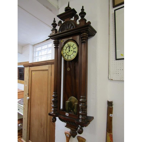 604 - VIENNA STYLE WALL CLOCK in stained beech frame, 48