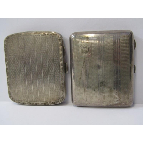 77 - SILVER CIGARETTE CASE, Birmingham 1923, together with a silver cheroot case, Birmingham 1931, 5ozs (... 