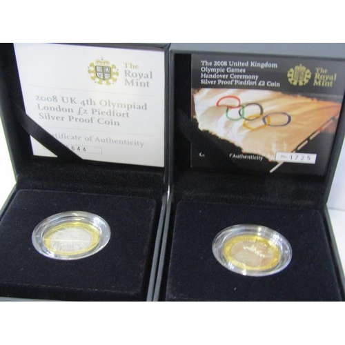 16 - SILVER PROOF Piedfort 2008 UK Olympics Handover Ceremony & Olympiad London Two Pounds in case with C... 