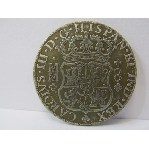 2 - SILVER REALES, 1761 Charles III silver 8 Reales Mexico mint- underweight