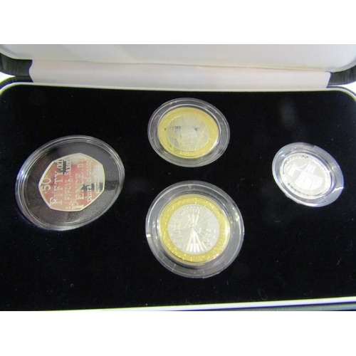 20 - SILVER PROOF, Piedfort 2005 4 coin collection in case with COA