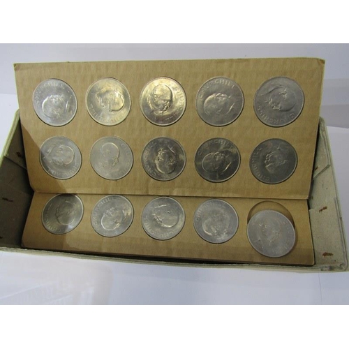 24a - CHURCHILL CROWNS, An original Barclays bank box containing 50 uncirculated Churchill crowns