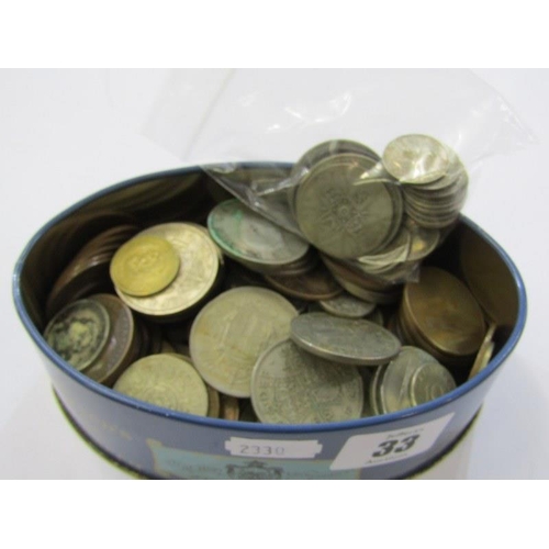 33 - PRE 47 SILVER, half crowns - threepences, 99 grams with mainly 20th century GB coins