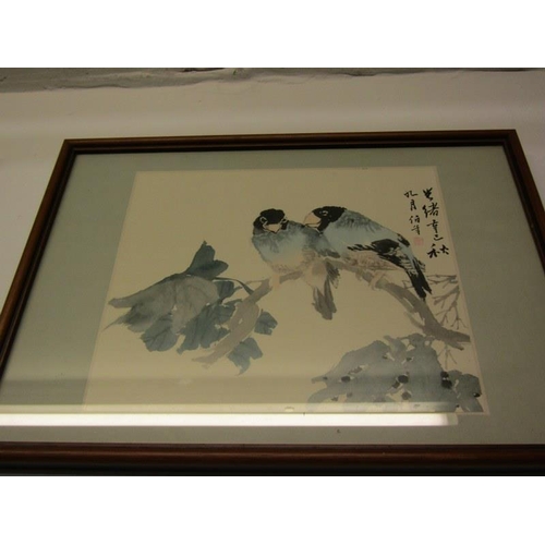 486 - ORIENTAL ART, A set of 3 colour bird prints, 8