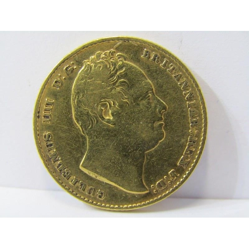 4b - GEORGIAN GOLD SOVEREIGN, 1832 William IV shield back gold sovereign, higher grade