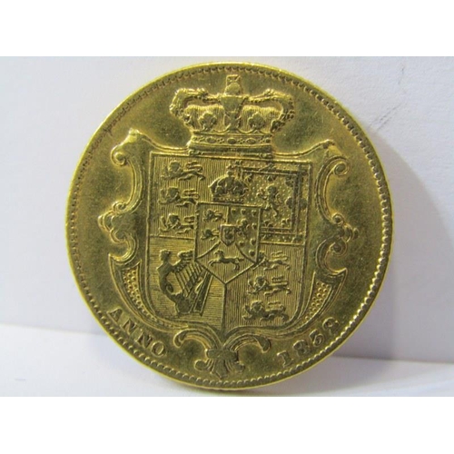 4b - GEORGIAN GOLD SOVEREIGN, 1832 William IV shield back gold sovereign, higher grade
