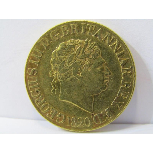 4c - GEORGIAN GOLD SOVEREIGN, 1820 George III, George and Dragon gold sovereign, higher grade