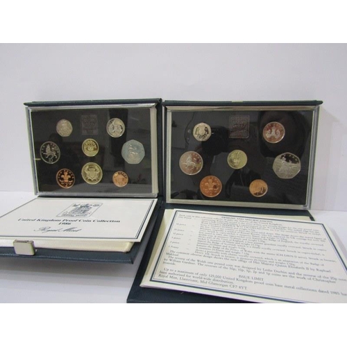 50 - 1985/1986 PROOF COIN COLLECTION; in cases with COA