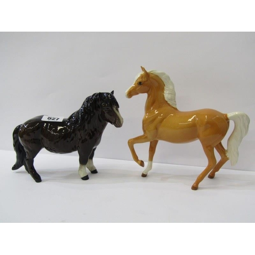 527 - ROYAL DOULTON HORSES, Shetland pony and Palomino mare