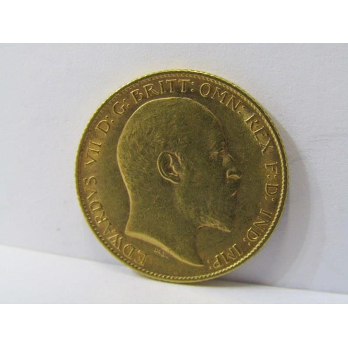 5c - GOLD HALF SOVEREIGN, Edward VII 1908 gold half sovereign