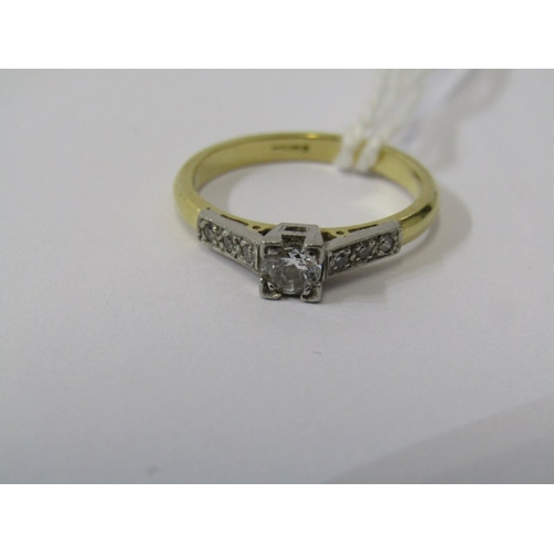 315 - 18CT YELLOW GOLD DIAMOND SOLITAIRE RING, principal transitional brilliant cut diamond in platinum 4 ... 