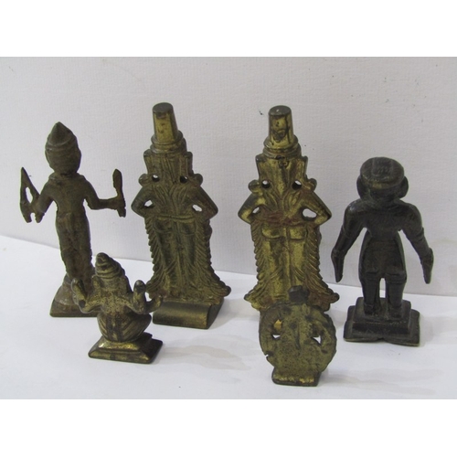 152 - EASTERN DEITY FIGURES, collection of 6 small bronze and brass Indian deity figures