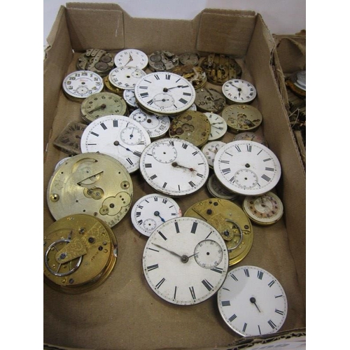 109 - WATCH PARTS, large selection of pocket watch, wrist watch movements, watch cases, glasses and other ... 