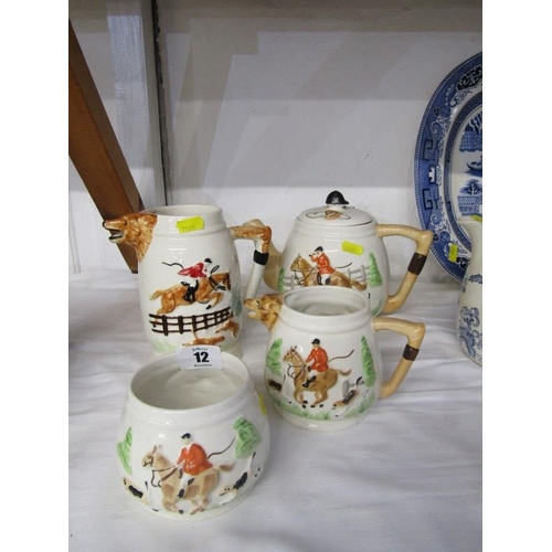 12 - HUNTING, set of hunting design teaware by Keele Street Pottery