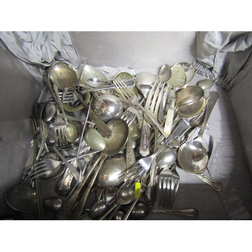 28 - CUTLERY, 2 boxes of silver plate and other cutlery