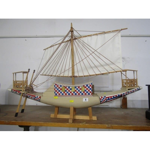 4 - EGYPT, scale model Egyptian river boat, 24