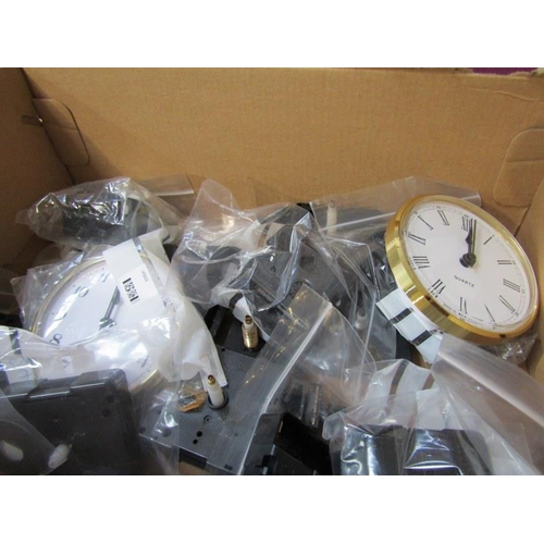 497 - HOROLOGY, collection of clock parts and tools, in 2 boxes